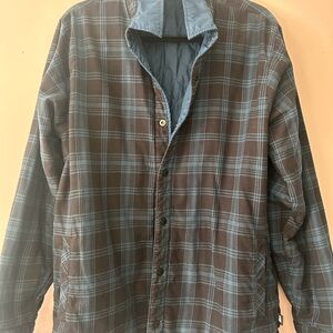 The North Face Men's Blue and Brown Plaid Jacket